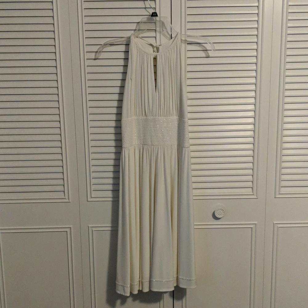 White knee-length dress David's Bridal